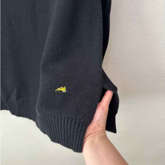 NWT Bella Freud Billie Jean Metallic Gold Stripe Turtleneck Sweater Black M - Picture 3 of 16